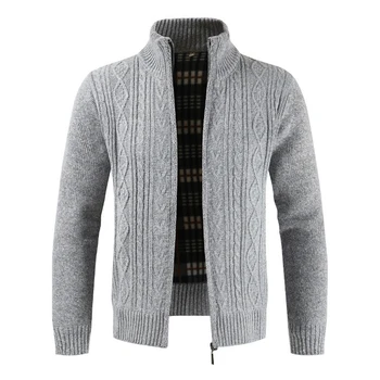 2023 Нови мъжки пуловери есен зима топло кашмир вълна цип Casaco masculino ежедневни трикотаж пуловер палто мъжки обличане
