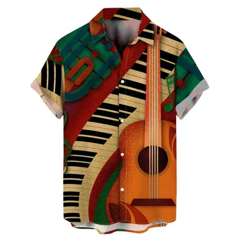 Дизайнерски ризи за мъжка мода етнически къс ръкав случаен печат хавайски риза блуза ризи ретро реколта дрехи жилетка