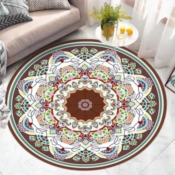кръгла персийски реколта етнически стил хол чай маса килим кристал кадифе голяма площ нощно килим