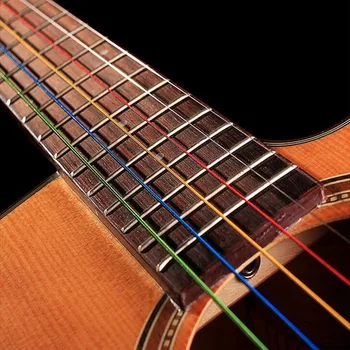 1 Комплект 6Pcs Rainbow Цветни струни за китара E-A За акустична народна китара Класическа китара Музикални инструменти Аксесоари за китара