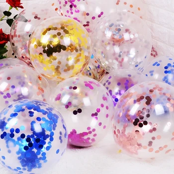 10pcs конфети балони металик конфети латекс прозрачен балон за бебе душ рожден ден сватба коледна украса Globos