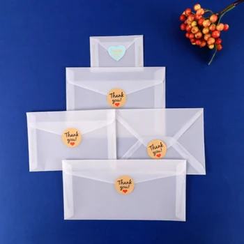 10PCS Прозрачен плик сярна киселина хартия пощенска картичка плик античен празен полупрозрачен Инструмент за писане на канцеларски материали Многоразмерен