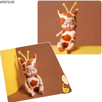 12cm жираф сън бебе кукла сладко животно бебе кукла с дрехи 4.5