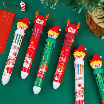 1PC сладък 10 цвята Коледа химикалка Kawaii карикатура Дядо Коледа гел писалки за писане училищни пособия офис аксесоари