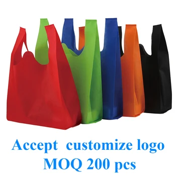 20 парчета пазарска пазарска чанта персонализирано отпечатано лого подарък нетъкан плат чанта елементи фирми адаптивни лого за многократна употреба чанта