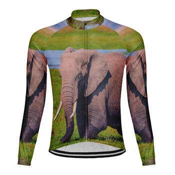 2023 Мъже слонове Зимно термично руно Колоездене Джърси Якета с дълъг ръкав Велосипед MTB палто Пътен велосипед Спортно облекло