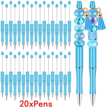 20Pcs мъниста писалки пластмасови футболни химикалки мъниста писалка DIY химикалка за ученици деца подаръци Коледа училище офис