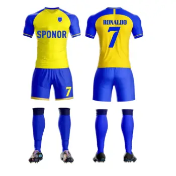 23 Нов Desgin сублимация персонализирани футбол носи високо качество футбол Unifoirms футбол Джърси с чорапи за възрастни и деца