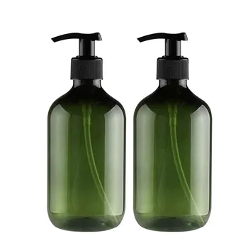 2pcs 300 ml прозрачни празни пластмасови бутилки за домашни любимци с помпа черни винтови капачки рециклируеми козметични шампоан за бутилки за многократна употреба