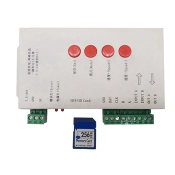 3X RGB LED контролер T1000S SD карта 2048Pixels контролер за WS2801 WS2811 WS2812B SK6812 LPD6803 DC5-24V