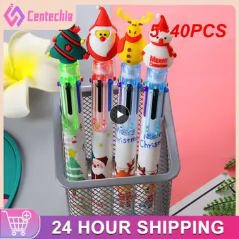  5 ~ 40PCS цветове сладък Коледа химикалка карикатура 0,5 мм топка писалка офис училищни пособия писалки за писане канцеларски материали
