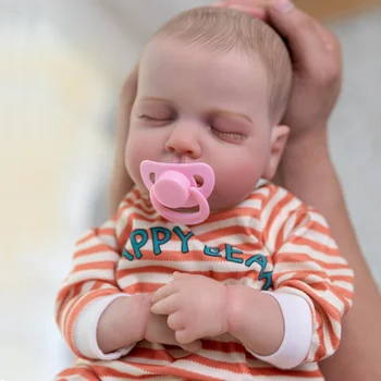 50 см Силиконова преродена бебе момиче кукла мека / сини очи / новородено бебе за / коледни подаръци за момичета