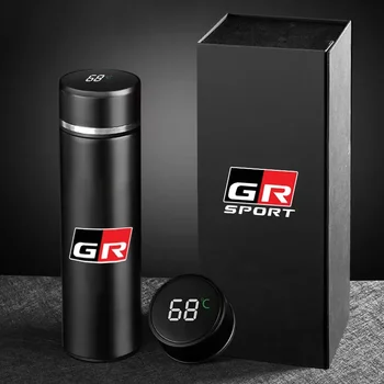 500ml преносим автомобил Smart термос бутилка температура дисплей чаша за Toyota GR Sport Gazoo Racing C-HR RAV4 Mirai Avensis Prado
