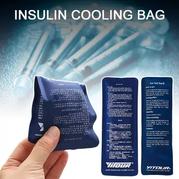 80g преносима диабетна инсулинова охлаждаща чанта за многократна употреба Студен гел пакет протектор хапче хладилен пакет охладител изолация организатор