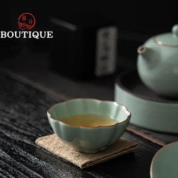 90ml Azure Ru Kiln Master Cup Домакинска керамична чаша за чай Personal Special Single Cup Tea Cup Kung Fu Tea Set Single Tea Bowl Gift