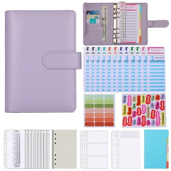 A6 Grid Journal Loose Leaf Stencils Loose-Leaf Cash Budget Handbook With Ring Binder, Colored Pen, Stencils For Journal Diary