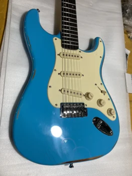 Aged Blue 6 струни електрическа китара елша тяло Rosewood Fretboard хром хардуер гланцово покритие Безплатна доставка