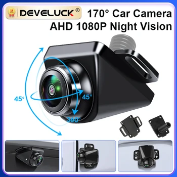  AHD 170 ° камера за задно виждане 1920x1080P CVBS нощно виждане рибешко око обектив кола обратна камера IP68 водоустойчив 12V резервно паркиране камера