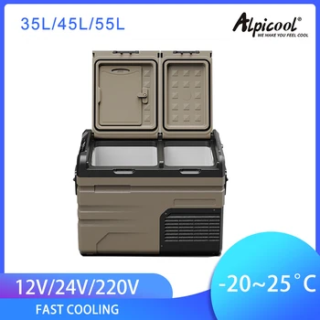 Alpicool TA 35L 45L 50L кола хладилник 12V компресор преносим малък фризер 220V лед кутия 2-врати дома употреба превозно средство камион