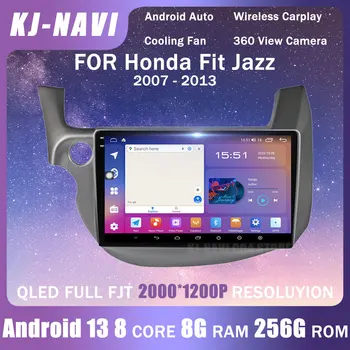 Android 13 Автомобилно радио за Honda Fit Jazz 2007 - 2013 Мултимедиен видео плейър Огледална връзка Разделен екран NAVI Head Unit 2 Din