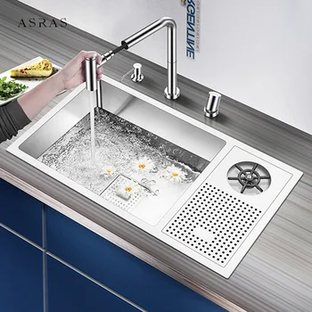 ASRAS SUS 304 неръждаема стомана високо налягане чаша изплакване кухненска мивка ръчно изработени четка Undermount бар брояч кухненски мивки