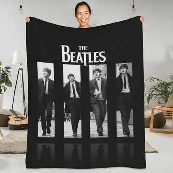 B-Beatles Flannel Blanket Greatest Rock Band British Soft Warm Throw Blanket for Chair Sofa Bed Travel Bedspread Sofa Bed Cover