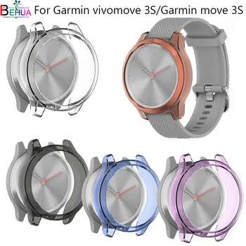 BEHUA ултра-тънък TPU прозрачен екран защита часовник случай за Garmin Vívomove 3S / Garmin ход 3S ясно протектор случаи капак