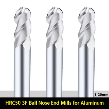 BEYOND 3F топка нос край мелници за алуминий HRC50 волфрам стомана CNC машина фреза R0.5 R1.5 R2 R2.5 Cabride Endmill
