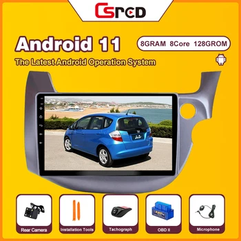 Csred SIM Android 11 Авто радио за Honda Jazz 2 GG 2008-2014 Fit 2 GE 2007-2014 Автомобилен мултимедиен плейър GPS навигационна глава