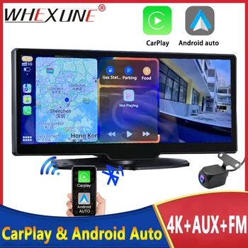 Dash Cam 10.26 инча 4K 2160P кола DVR Carplay Android Auto видео диск рекордер поток Dashcam камион кола камера 5G Wifi GPS AUX