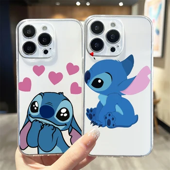 Disney Art Stitch Бебешки прозрачен калъф за телефон за Apple iPhone 15 14 13 12 11 Мини XS XR X Pro MAX 8 7 6 Плюс капак