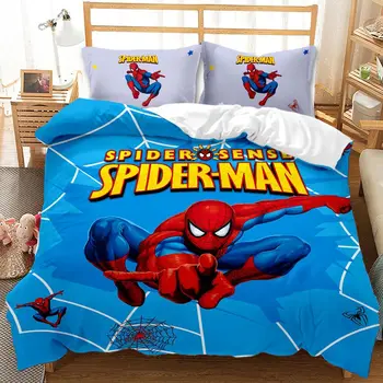 Disney Marvel Cartoon Spiderman Quilt Duvet Cover Sets Спален комплект Детски Момче Коледен рожден ден Подарък Дропшипинг