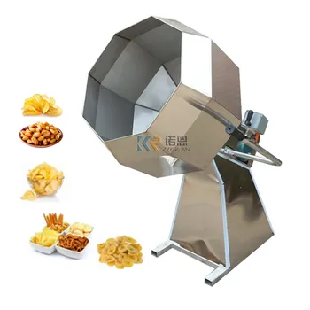 Drum пържени храни картофен чипс закуски подправка машина / осмоъгълна фъстъчено ароматизиране покритие машина