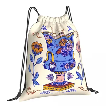 Faun ваза и макове шнур чанти фитнес водоустойчив съхранение организира пакет джоб въже чанта