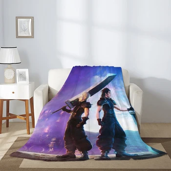 Final Fantasy VII одеяло видео игра диван одеяла за зимата микрофибър легла коляното топло руно пухкави меки декоративни дебели