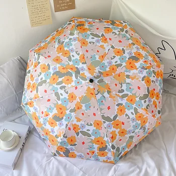 Flower печат чадър пълен автоматичен нов моден чадър за жени силна UV защита Paraplui