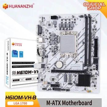 HUANANZHI H610M VH B M-ATX DDR4 дънна платка Поддръжка 12 13 Gen (Intel LGA 1700 CPU 12100F 12400F 12490F 12600F 12700F 13600F)