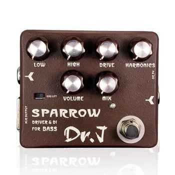 JOYO Dr.J D53 Педал за китарен ефект SPARROW Classic Tube Bass Amplifier Driven & DI Effect Bass Pedal True Bypass