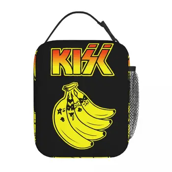 Kiss Band Банан пародия Топлоизолирани чанти за обяд Пътуване преносима чанта за обяд охладител термична кутия за обяд