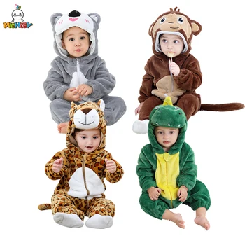 MICHLEY Хелоуин динозавър леопард зимата бебе гащеризон бебе костюм дрехи за новородени момчета фланела сладко боди пижама Bebe