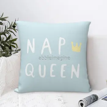 Nap Queen - Типография Лозунг Калъфка за възглавница Калъфка за възглавница Черно Възглавници за хол Покриване на възглавници Декоративни