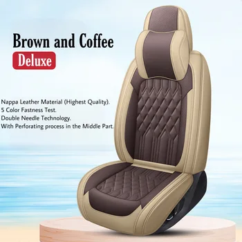 Nappa кожа универсална седалка за кола покрива 360 пълен съраунд покрити трайни качество седалка възглавница за 90% седан SUV комбиниран цвят