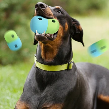 Pet Dog Toy Leaky Eating Ball Funny Interactive Pet Slow Feeding Bowl Образователни играчки Играчки за почистване на зъби за домашни любимци Консумативи за домашни любимци