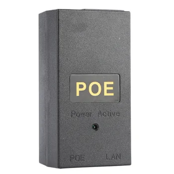 PoE захранващ адаптер за видеонаблюдение Active PoE инжектор Ethernet за IP камера, 48V / 0.5A