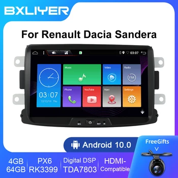 PX6 RK3399 DSP Android 12 1Din Car Radio Мултимедиен видео плейър за Renault Dacia LOGAN sandero Duster Lodgy Lada Xray Captur