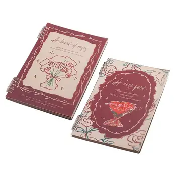 Rose Binder тетрадка 60 листа дневник дневник планиране бележник B5 дневник книга с роза корица класьор пътешественик празен скицник