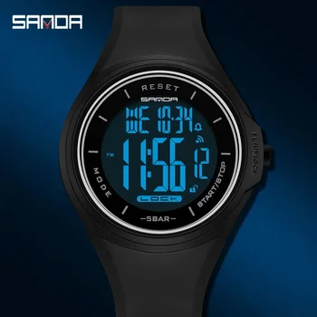 SANDA 2131 Нова мода прости спортни часовници мъже военни цифров часовник будилник шок устойчиви водоустойчив Relogio Masculino