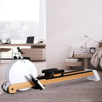 Silent Smart Rowing Machine Magnetic Rower with iPad Holder Неръждаема стомана + масивна дървесина ръчно регулиране