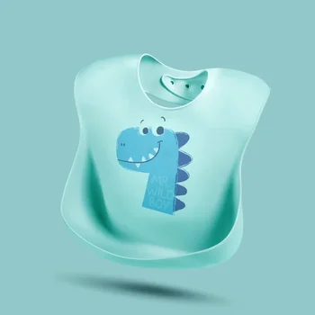 Simple Baby Silicone Bib Baby Bib Pocket Children's Cartoon Waterproof Easy-to-clean Saliva Towel
