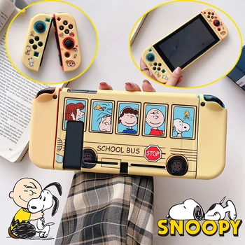 Snoopy Nintendo Switch NS OLED Защитен калъф Игрова конзола TPU Half-Pack Аниме Мека черупка Nintendo NS аксесоари случай момче подарък